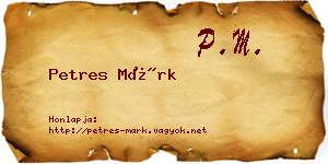 Petres Márk névjegykártya